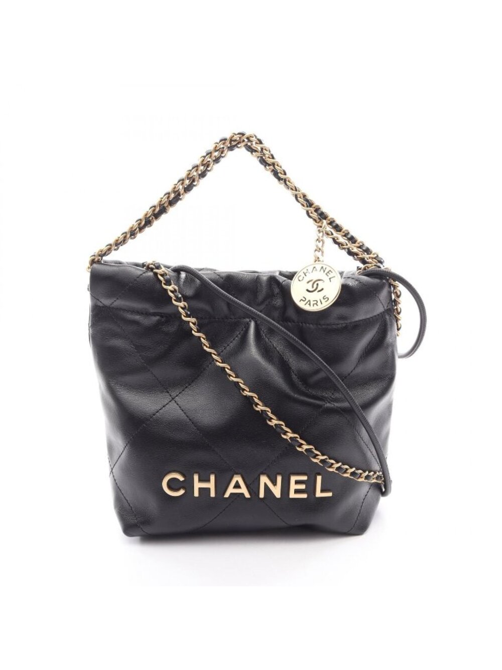 Chanel Shoulder Bag Chanel 22 Mini Black Leather Chanel 22 Quilted Chain